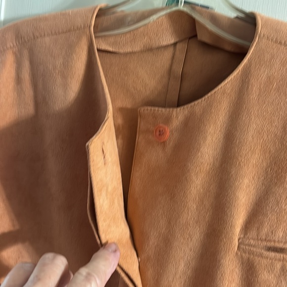 Ultra Suede Shift. Peach Sz M Belted - Picture 3 of 5